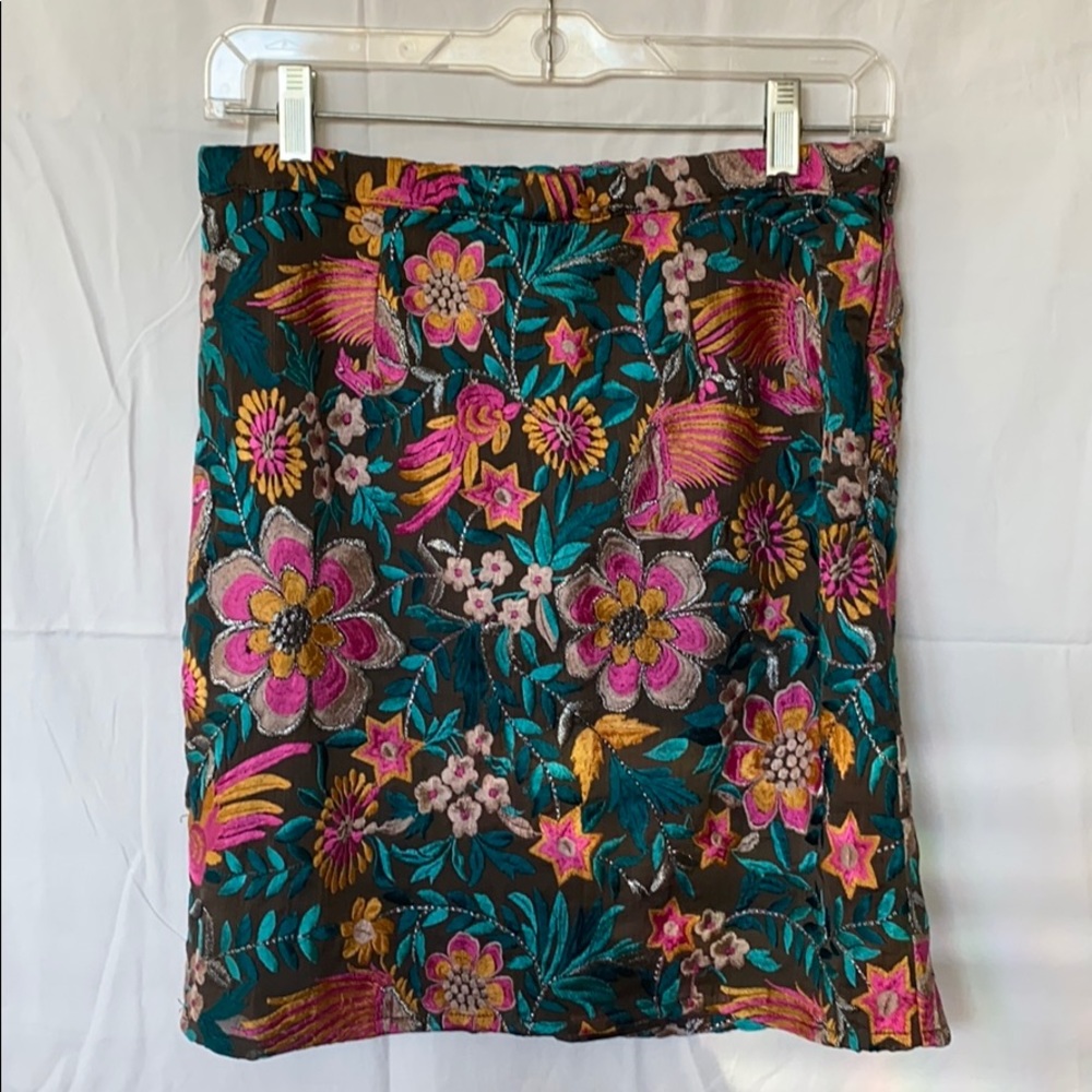 Yoana Baraschi embroidered floral pencil skirt